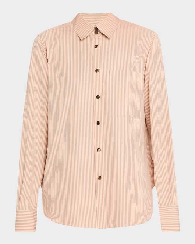 Button-Down Striped Cotton Shirt